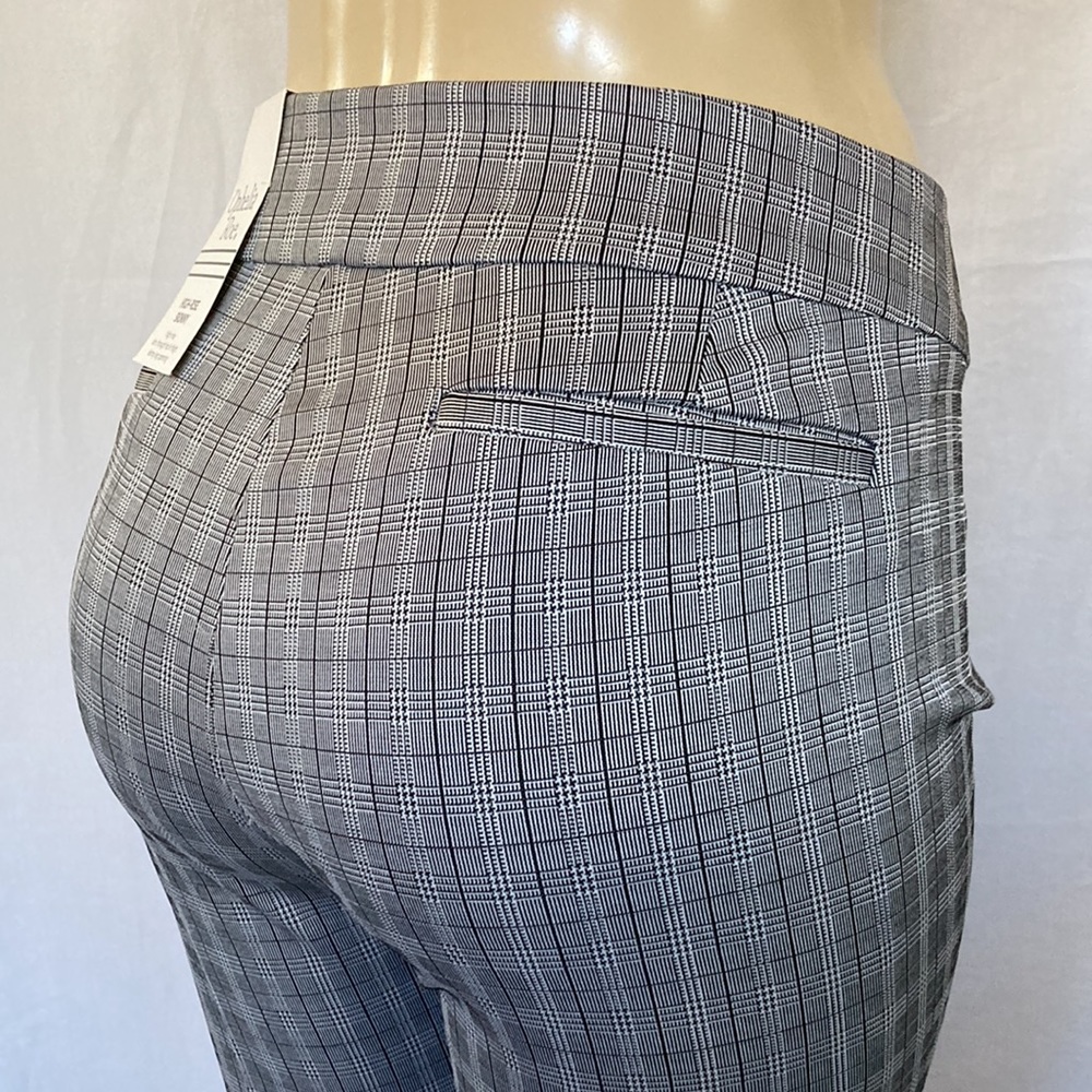 SALE - OPHELIA ROE Trousers Plus Size 2X Plaid Gray/Black Stretchy Skinny NWT